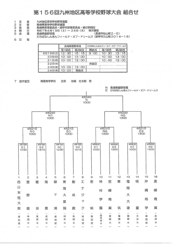 契約チームの龍谷高校（佐賀県）と創成館高校（長崎県）が九州地区高校野球大会に出場！